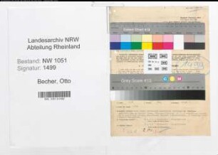 Entnazifizierung Otto Becher , geb. 05.04.1909 (Bankangestellter)