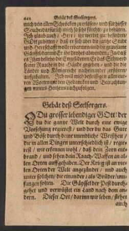 Gebät deß Seelsorgers.