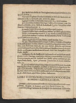 Libri Theologici Theologorum Romano-Catholicorum.