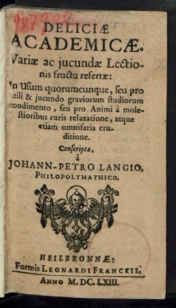 [1]: Deliciae Academicae