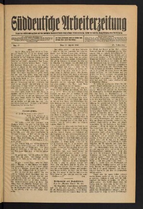 Nr. 17. Den 27. April 1913. - Nr. 19/20. Den 11. Mai 1913.