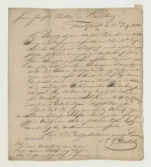 Brief von Christian Erdmann Gottlieb Prestel an Joseph Heller