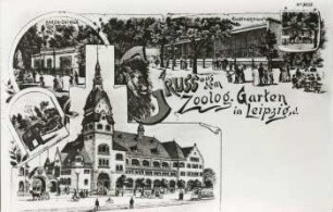 Gruss aus dem Zoolog. Garten in Leipzig [Historische Postkarte aus dem Leipziger Zoo]