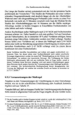 113-117, 6.5.3 Voraussetzungen der Maßregel