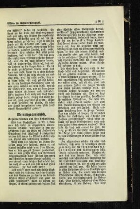 Meinungsaustausch : geheime Sünden und ihre Behandlung