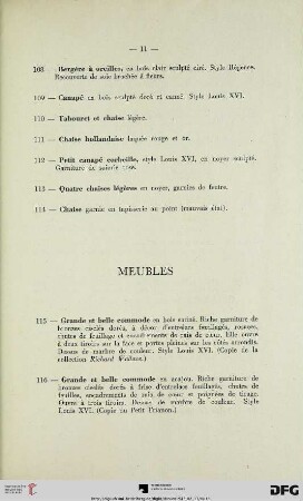 Meubles (Nr. 115-155)