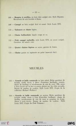 Meubles (Nr. 115-155)