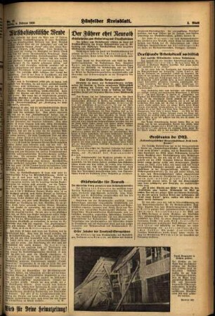 Zweite Ausgabe vom Freitag, den 04. Februar 1938.