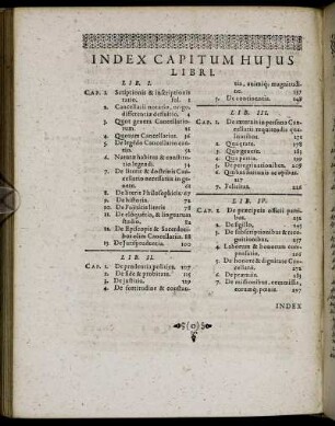 Index Capitum Hujus Libri.