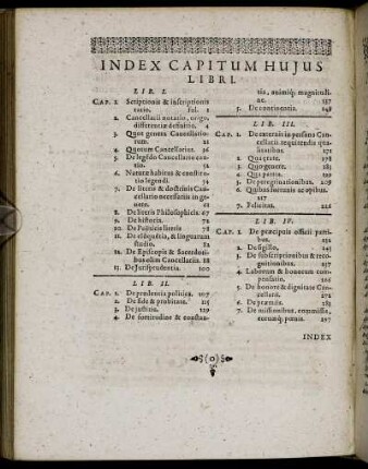 Index Capitum Hujus Libri.