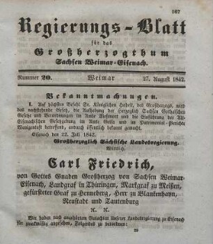 Nr. 20 : 27. August 1842