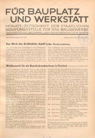 Das Werk des Architekten Adolf Loos. Wanderausstellung