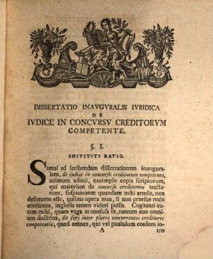 Dissertatio ivridica inavgvralis De ivdice in concvrsv creditorvm competente