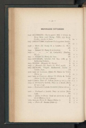 Monnaies diverses