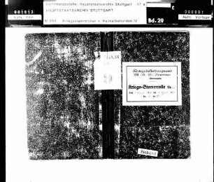 Kriegsstammrolle des Stabes - Unteroffiziere