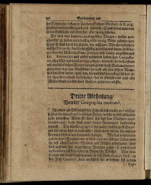 Dritte Abtheilung / Von der Geographia medii ævi.