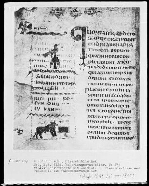 Valerianusevangeliar — Schriftseite mit Miniaturen, Folio 82verso