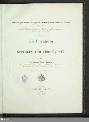 [1.]1876: Mittheilungen aus dem Königlichen Mineralogisch-Geologischen und Prähistorischen Museum in Dresden