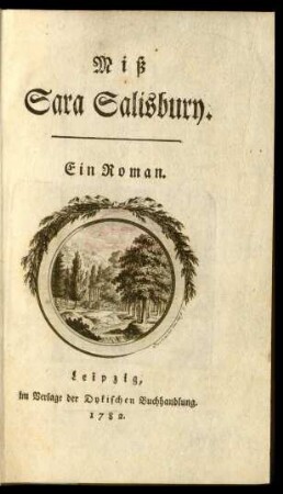 Miß Sara Salisbury. Ein Roman
