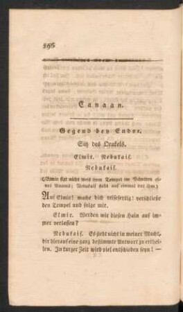 Canaan. Gegend bey Endor. Sitz des Orakels.