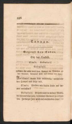 Canaan. Gegend bey Endor. Sitz des Orakels.