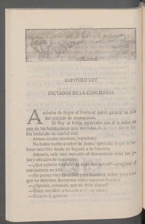 Capítulo LXV - Dictados de la conciencia