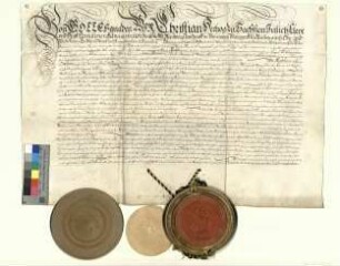 Herzog Christian I. von Sachsen-Merseburg bestätigt die Religions-Assekuranz von 1611.