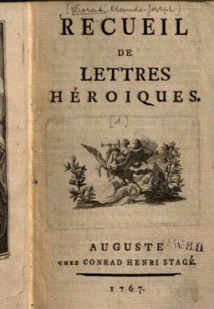 Recueil de lettres héroiques, [1]