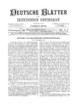 Deutungen naturgeschichtlicher Reformbestrebungen