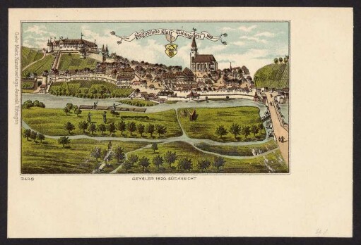 41, Die löbliche Statt Tübingen. Geysler 1620, Südansicht.