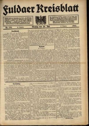 Ausgabe vom Montag, den 28. Juli 1913.