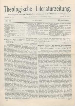 282-286 [Rezension] Hoffmann, Johannes, Das Abendmahl im Urchristentum