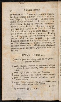 50-58, Caput Quintum. Quaenam generatim officia Deo ex hoc speciali caritate debeantur.