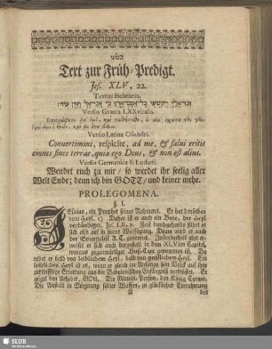 Text zur Früh-Predigt