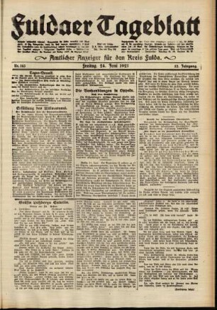 Ausgabe vom Freitag, den 24. Juni 1921.
