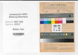 Entnazifizierung Karl Boiken , geb. 17.01.1885 (Zollbeamter)