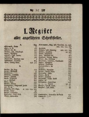I. Register aller angeführten Schriftsteller
