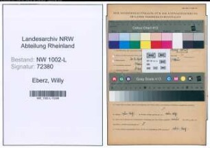 Entnazifizierung Willy Eberz , geb. 20.03.1915 (Referendar)