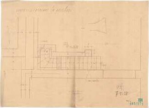 Fischer, Theodor; Würzburg, Münsterplatz; Sparkasse - Ladenkellertreppe im Ostflügel (Grundriss)