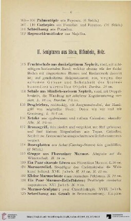 II. Sculpturen aus Stein, Elfenbein, Holz (Nr. 113-171)