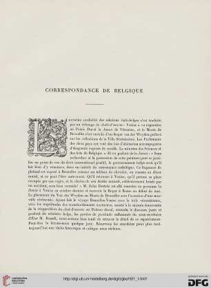 5. Pér. 3.1921: Correspondance de Belgique
