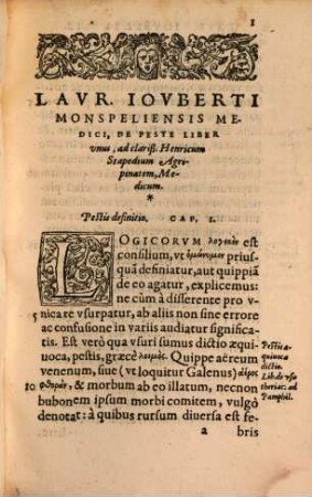 De Peste : Liber unus