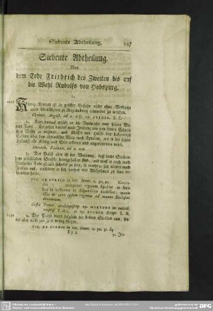 Siebente Abtheilung. Von dem Tode Friedrich des Zweiten bis auf die Wahl Rudolfs von Habspurg