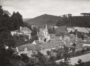 Stolberg, Stadtansicht mit Stadtkirche. Blick nach Osten von der Töllebank