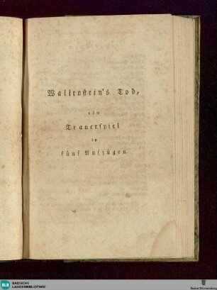 2: Wallenstein : ein dramatisches Gedicht