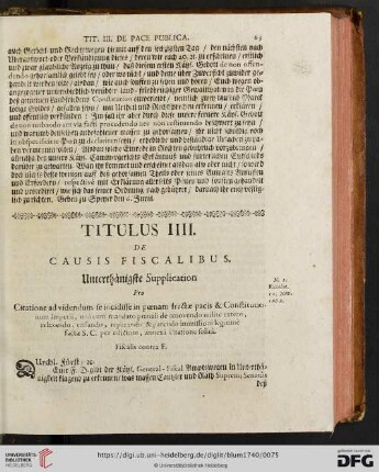 Titulus IV. De Causis fiscalibus