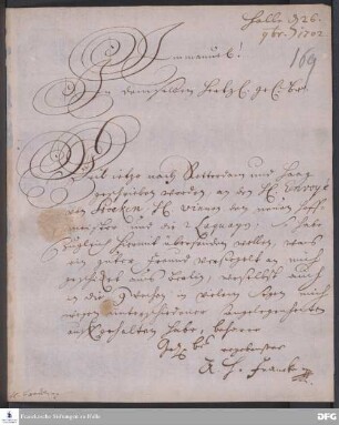 Brief von August Hermann Francke an Friedrich Breckling.