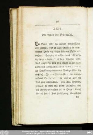 XXII. Der Nutzen des Gebrauches.