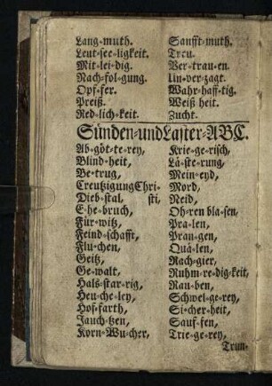 Sünden- und Laster-ABC