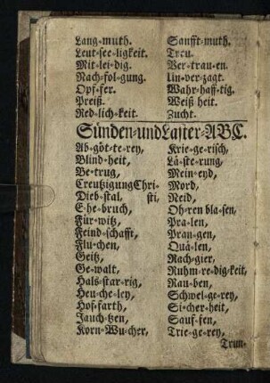 Sünden- und Laster-ABC